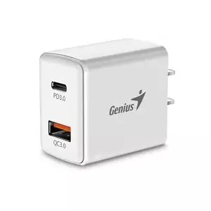 AC charger Genius PD-20AC 20W USB-C PD 3.0 and USB-A QC 3.0 with dual-port output