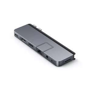 HYPER DUO PRO 7-in-2 USB-C Hub USB Veids-C 104 Mbit/s Pelēks