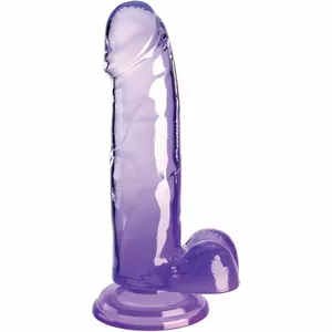 Dildo King Cock Clear realistic penis with balls, TPE, total length 20.3 cm, insertable 15.2 cm, Ø 4 cm, purple
