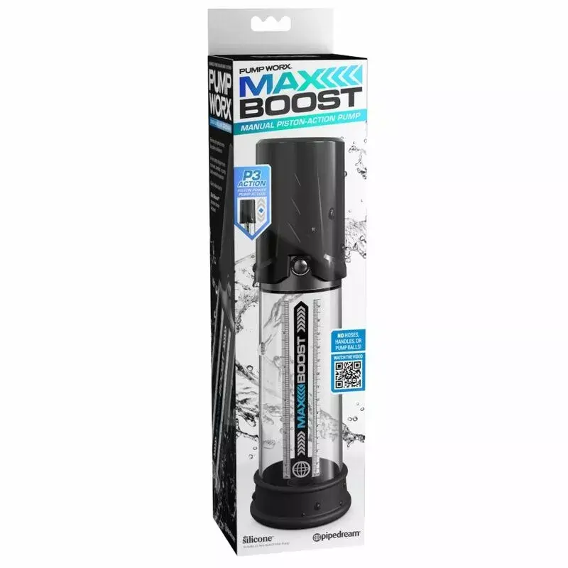 Помпа для пениса Pump Worx Max Boost — прозрачная 28,6 см Photo 5