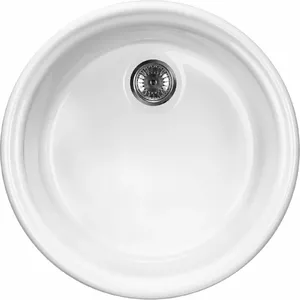 Ceramic 1-bowl sink Deante ZCL_680N white finish, single bowl kitchen sink
