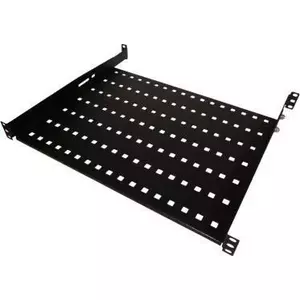 Fixed 19" 1U Rack Shelf Alantec SA-P-19-1U-450-4-C-02 — depth 450 mm, black, 4 mounting points