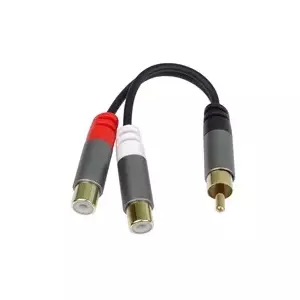 RCA (Cinch) разветвитель PREMIUMCORD kjqqr-04 — кабель 15 см, 1 штекер на 2 гнезда