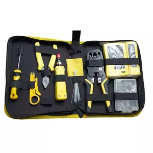 Network tool kit W-STAR WS5008 — 10-piece set with RJ45 tester, punchdown tool and RJ45/RJ11 crimping pliers