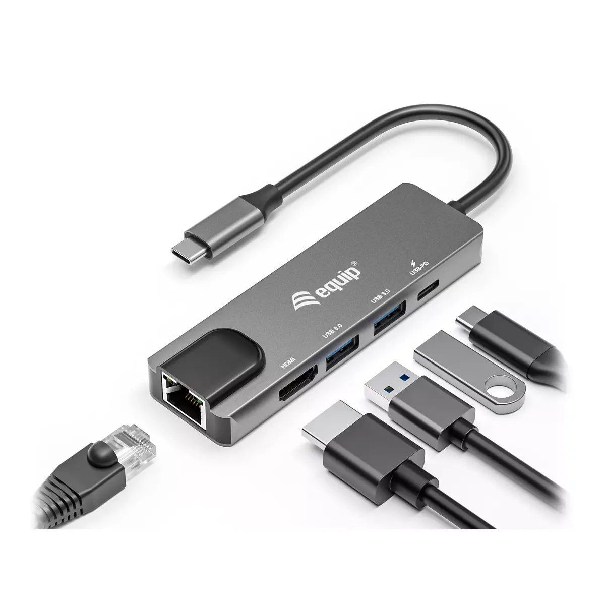 USB-C 5 in1 Multifunkcionālais adapteris Equip Photo 3