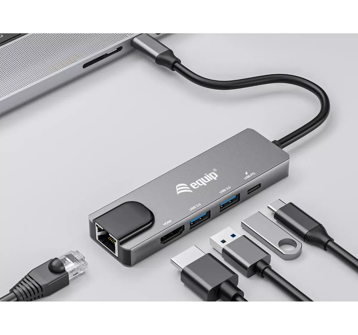 USB-C 5 in1 Multifunkcionālais adapteris Equip Photo 4