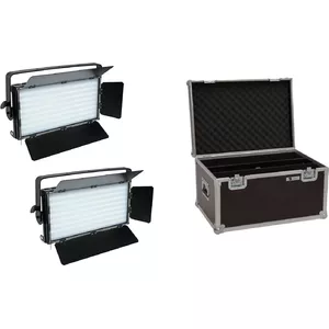 LED panel set EUROLITE PLL-480 CW/WW 2x with case — EUROLITE PLL-480, tunable cool/warm white, 2 panels with carrying case