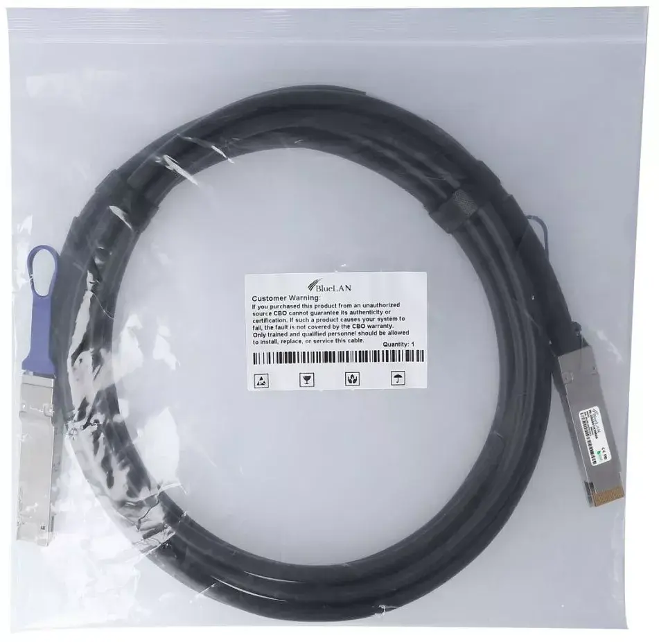 InfiniBand кабель BlueOptics QDD-400-CU2M-BL Photo 5
