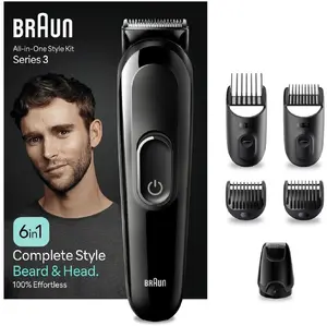 Braun MGK3420 Black NiMH Battery-Powered Trimmer with 50-Minute Operating Time and 1 mm Minimum Hair Length