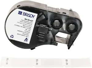 Pašlīmējošas vinila etiķetes printerim Brady M4-90-427 1,91×3,81 cm, melns uz balta, 180 gab.