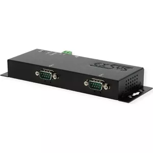 Сервер последовательных устройств Exsys EX-6112-2 — Ethernet на 2×RS-232, питание 12 В/3 А