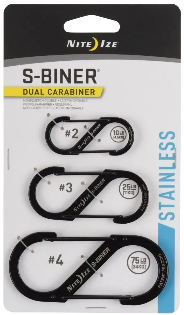 Karabīnes NITEIZE S-Biner izmēri #2, #3