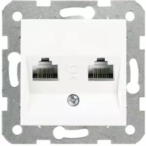 Двойная компьютерная розетка VIKO KARRE RJ45 кат. 5e, белая