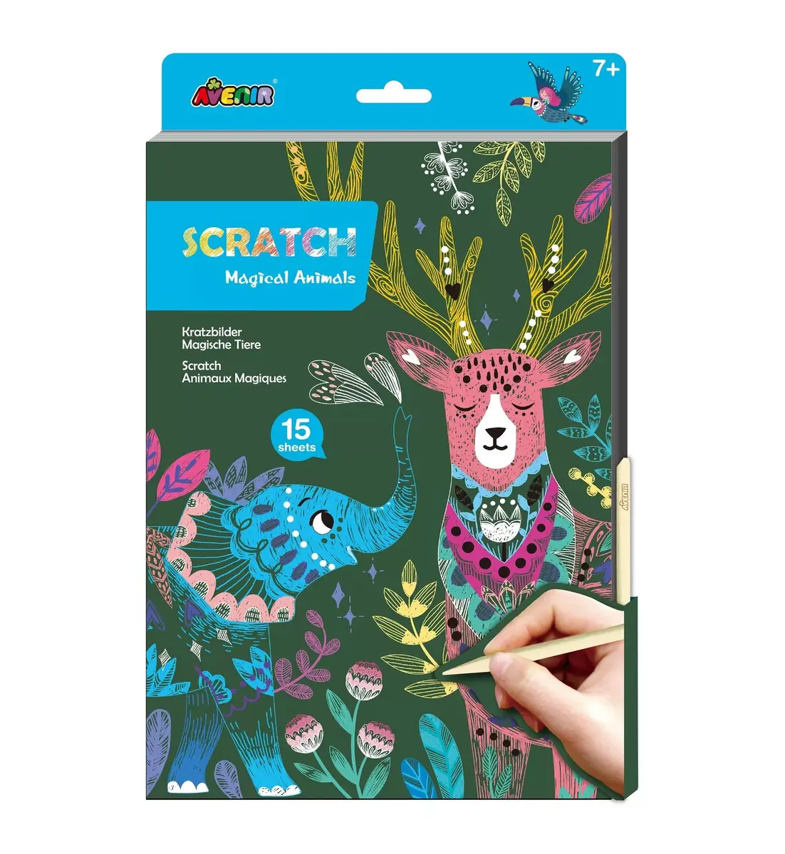 AVENIR Scratch Book A4 Magical Animals Photo 2