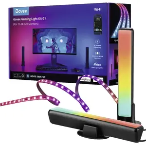 Govee H6608 viedo apgaismojuma komplekts — Wi‑Fi/Bluetooth, melns, daudzkrāsains, 3 gab., vads 1,5 m