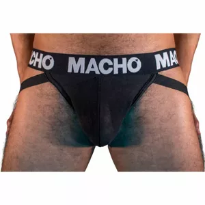 Jockstrap macho underwear MACHO MX25NN JOCK BLACK Size S, supportive elastic pouch, breathable mesh