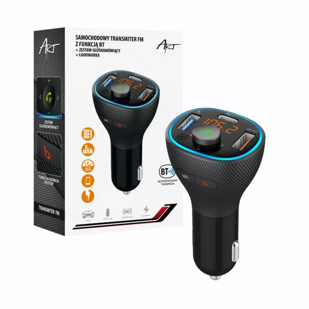 FM-трансмиттер ART FM-73 Bluetooth USB Photo 3