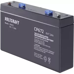 Svina-skābes akumulators Voltcraft VC-12713945 6V 7.2Ah AGM aizzīmogots uzlādējams