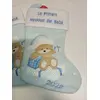 Christmas stocking Ecost Heart's Sign Baby's First Christmas Blue Photo 2