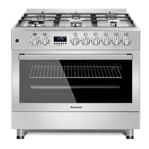 Ravanson KWGE-K90-6 TOP CHEF cooker Freestanding cooker Electric Gas Stainless steel B
