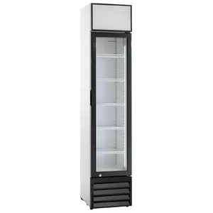 Scandomestic SD 217 E Merchandiser Refrigerator, 133 L, Ventilated Cooling, Black and Stainless Steel