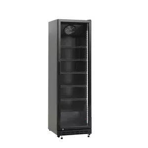 Display case refrigerator Scandomestic SD 430 BE, 360 L, ventilated cooling, 0–10°C, freestanding, black