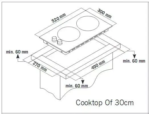 Built-in gas hob THG318CF Photo 2
