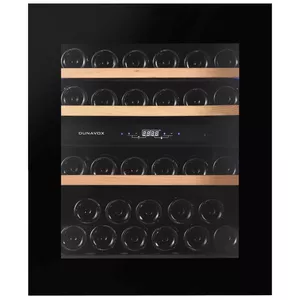 Built-in wine cooler Dunavox DAVG32.80DBTO — 32-bottle capacity, LED touch, push-to-open, reversible glass door