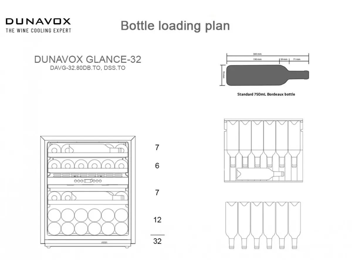 Dunavox DAVG32.80DBTO встраиваемый винный шкаф на 32 бут. Photo 4