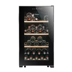 Винный шкаф La Sommelière LS52BLACK компрессорный напольный, ёмкость 52 бутылки, чёрный, закалённое стекло