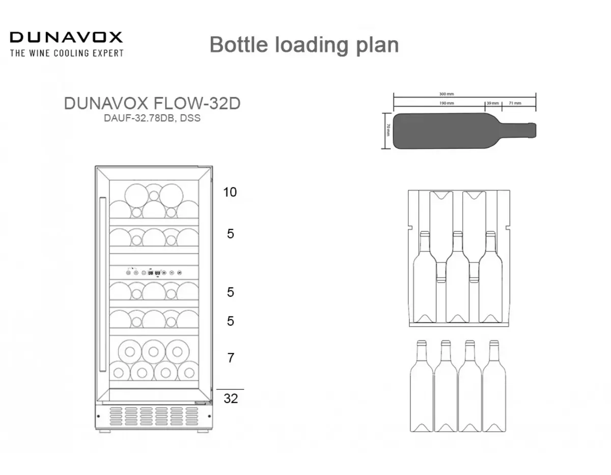 Dunavox DAUF32.78DB двухзонный винный шкаф 32 Photo 4