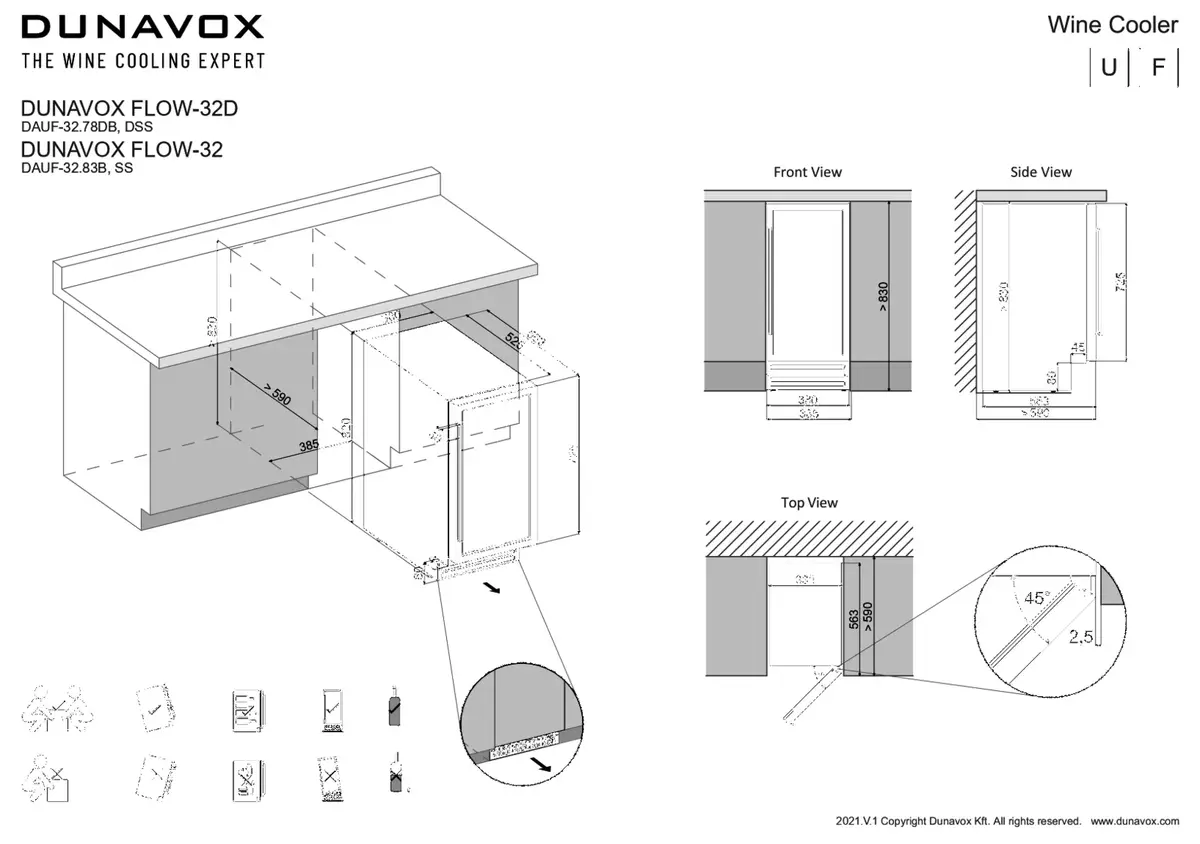 Dunavox DAUF32.78DB двухзонный винный шкаф 32 Photo 5