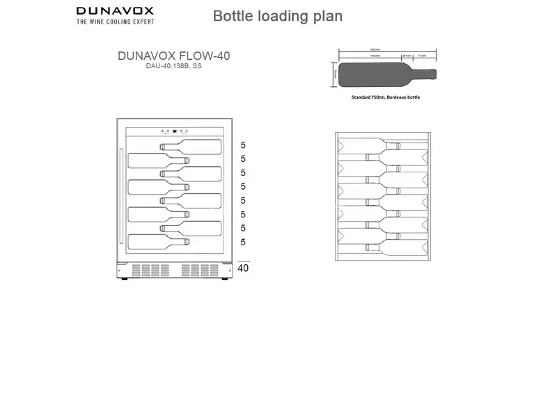 Dunavox DAUF40.138B wine cabinet — 40 bottles Photo 4