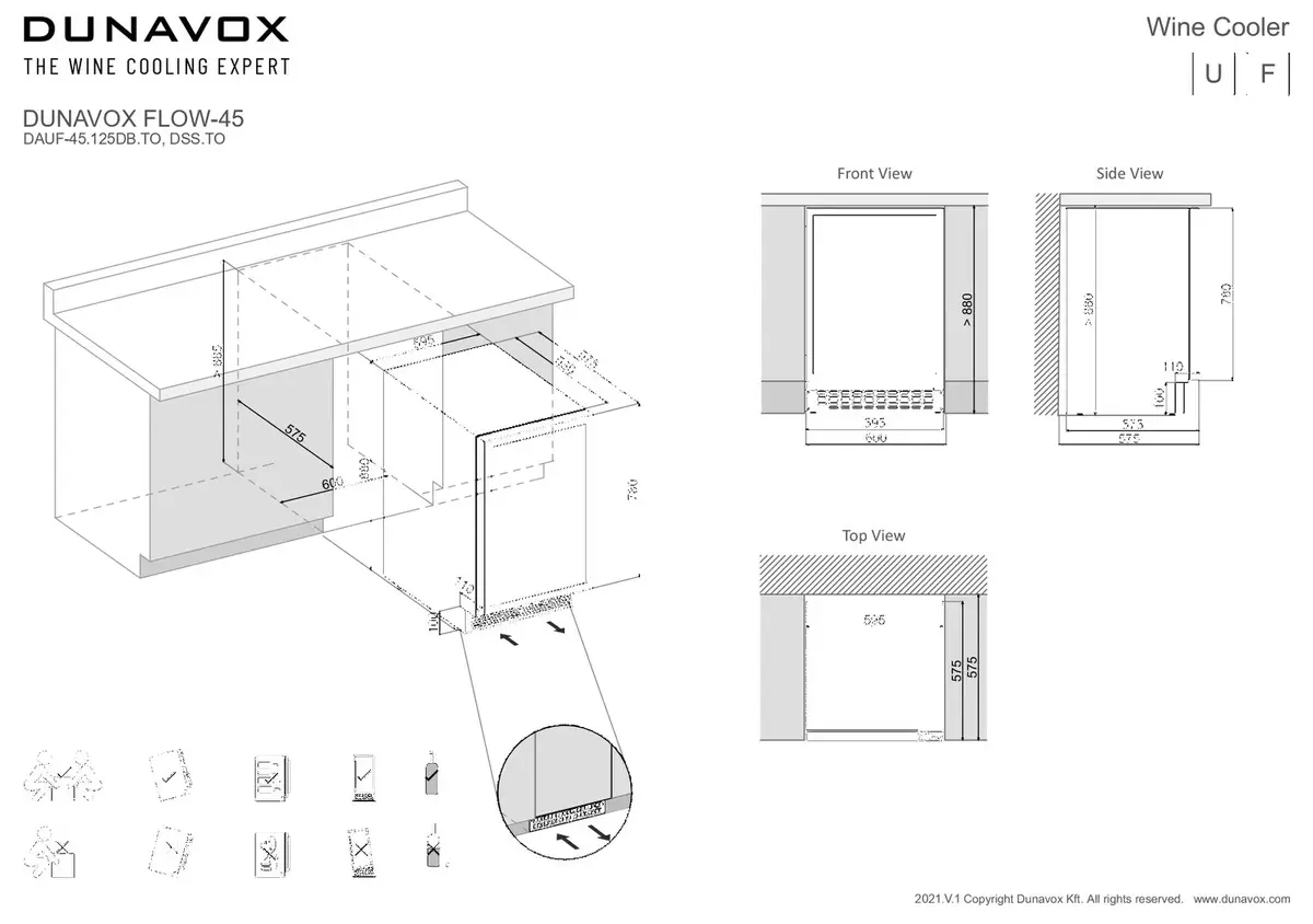 Dunavox DAUF45.125DB.TO встраиваемый винный шкаф Photo 4