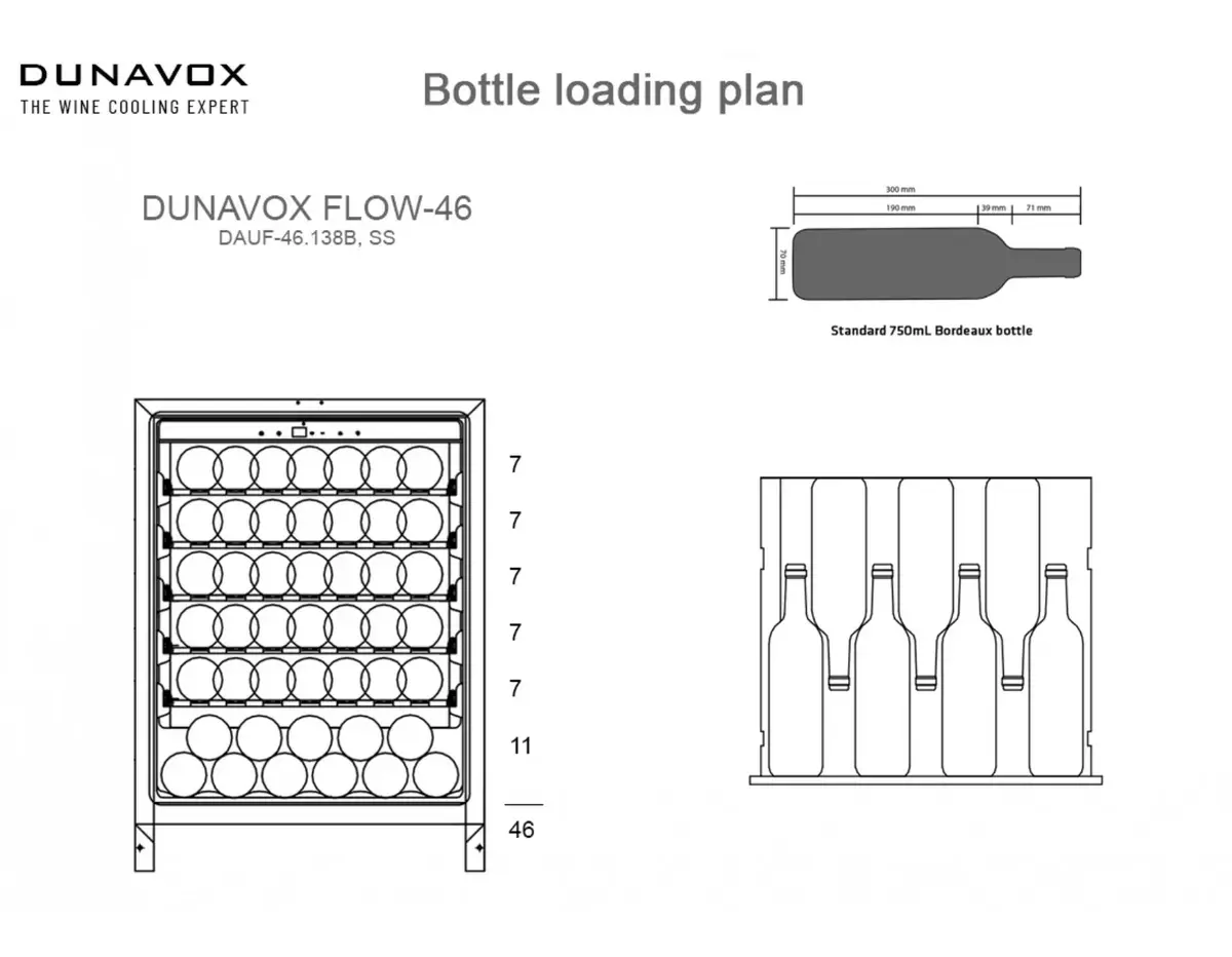 Dunavox DAUF46.138B винный шкаф — 46 бутылок Photo 4