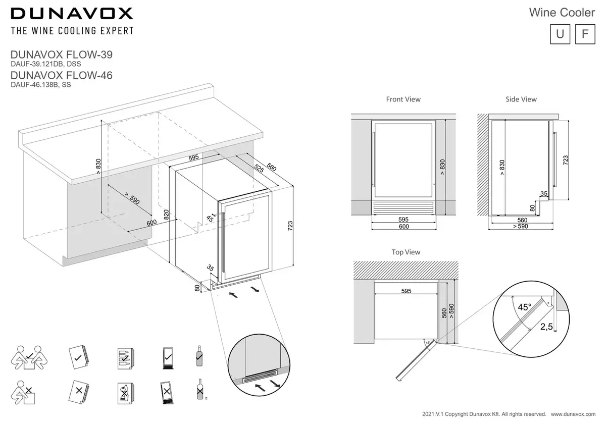 Dunavox DAUF46.138B винный шкаф — 46 бутылок Photo 5