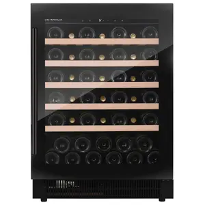 Wine cooler Dunavox DAUF46.138B – 46-bottle capacity, energy class G, wooden shelves, LED touch control