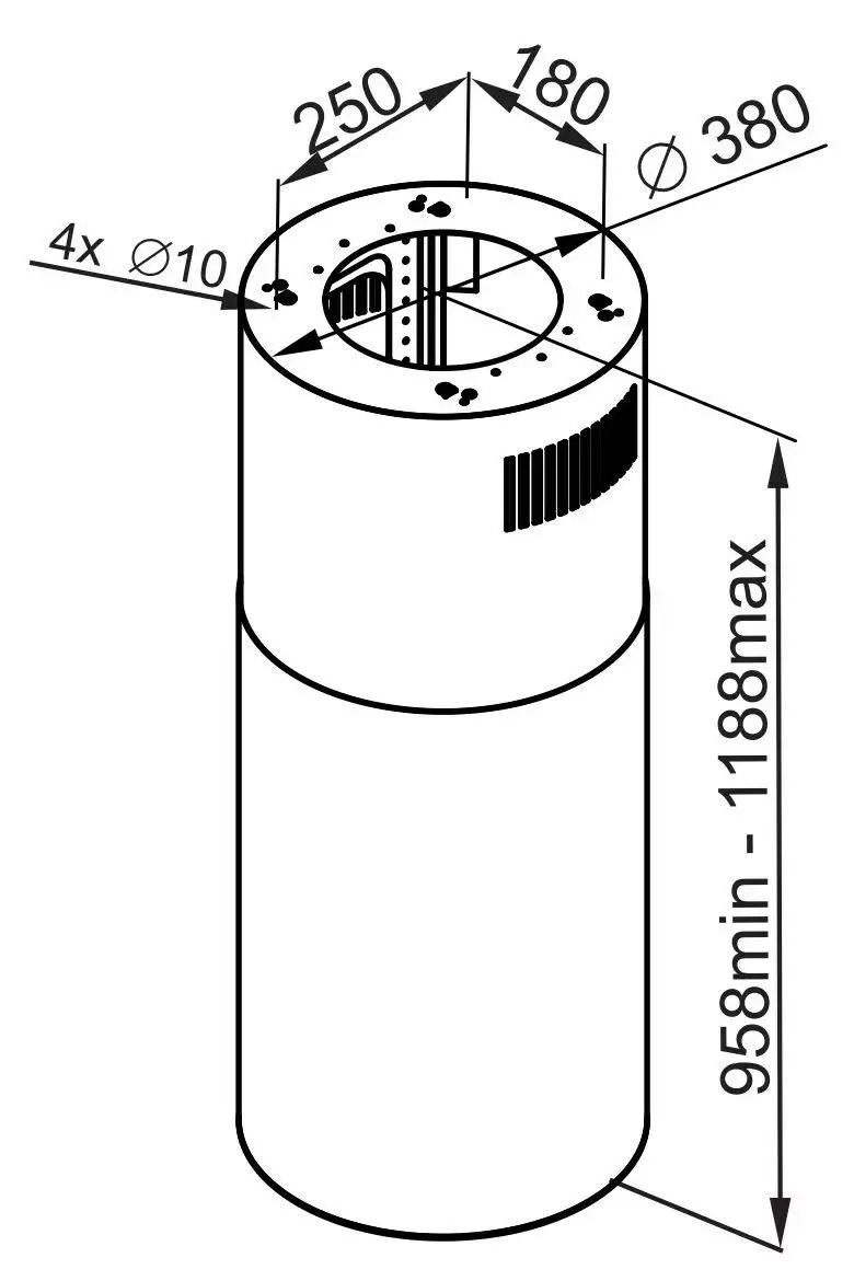 Островная вытяжка Greentek Cilindro IS inox Photo 2
