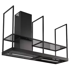 Island hood FABER T-Shelf EV8 BK Matt A180, black, aluminium filter, 69 dB, energy class C