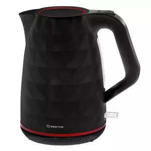 Electric kettle MANTA KTL9230B 1.7L 2200W Black, plastic body, Strix controller, water level indicator
