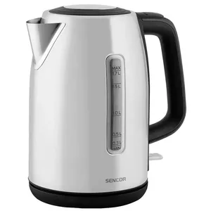 Elektriskais tējkanna SENCOR SWK700WH 1.7 L 2200 W balta, nerūsējošā tērauda korpuss, 360° Strix pamatne