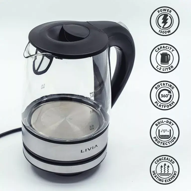 Electric kettle Livia WKG12 1.2L 2200W Photo 2