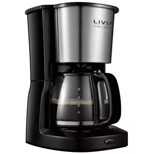Kafijas automāts Livia CM3102 1,5 l melns pilienu, pastāvīgais un papīra filtrs, automātiska izslēgšanās