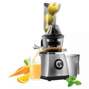 Slow juicer SENCOR SSJ 4070SL — 400 W, 60 RPM, 0.8 l juice & pulp jars, Grey/Black