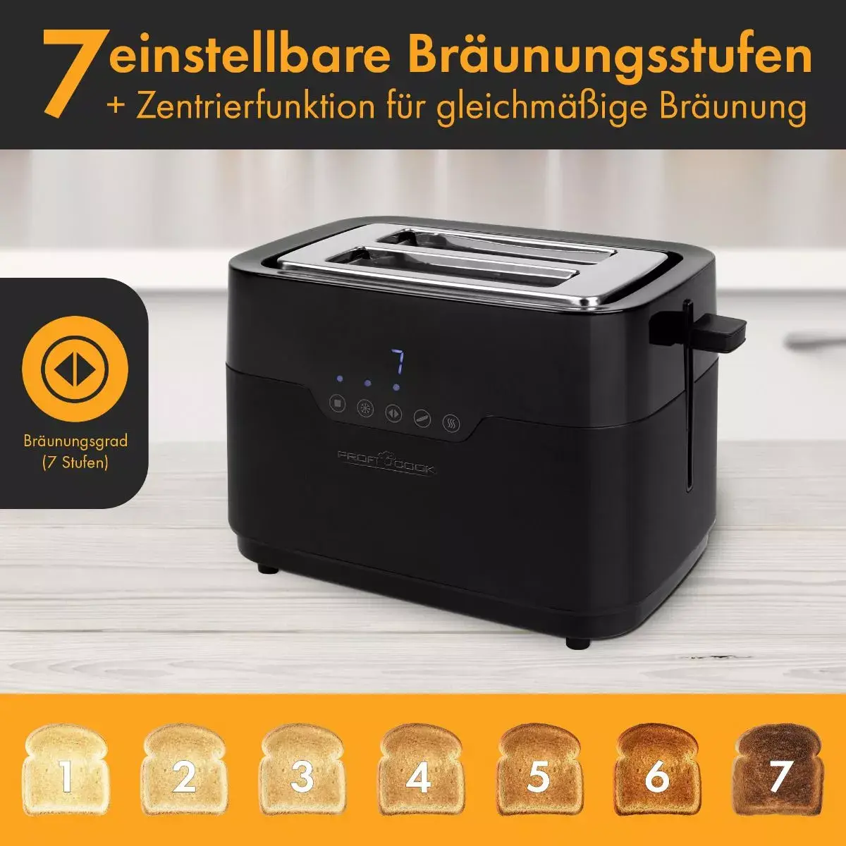 ProfiCook PCTA1244 toaster — 2-slice 920 W Photo 3