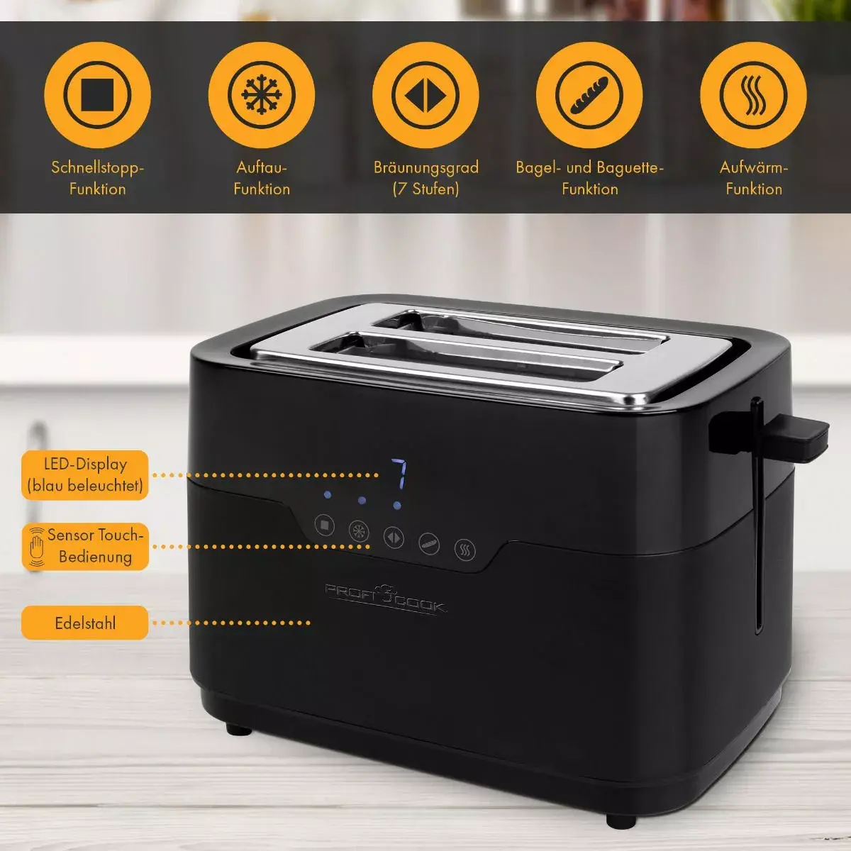 ProfiCook PCTA1244 toaster — 2-slice 920 W Photo 4