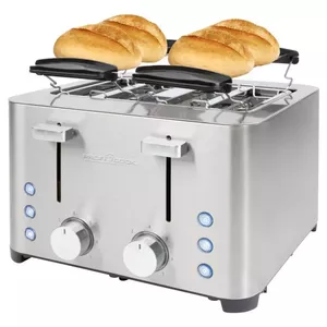 Тостер на 4 ломтика ProfiCook PC-TA 1252, 1260 Вт, нержавеющая сталь, широкие слоты 40 мм