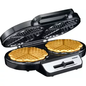 Waffle maker Melissa 16250087 — 1200W stainless steel housing, non-stick plates, makes 10 heart-shaped waffles