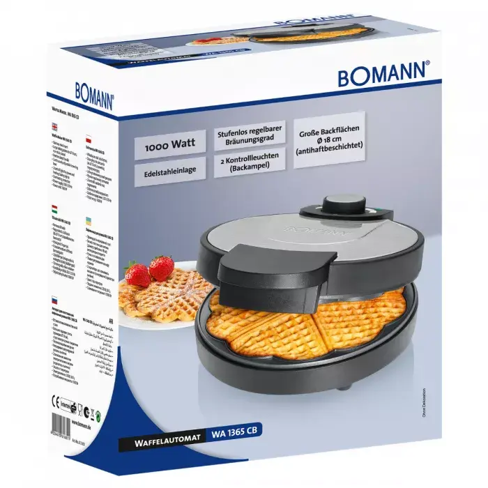 BOMANN WA 1365 CB waffle maker — 6 waffles, 1000 W Photo 2