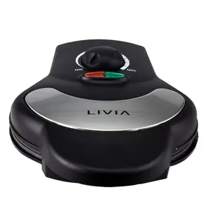 Vafeļu panna Livia WM518RST 5 sirds vafeles 1200 W melna, nepiedegoša Ø18 cm, regulējams termostats